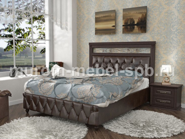 Фото Кровать Лира-3 с мягкой вставкой и ковкой
